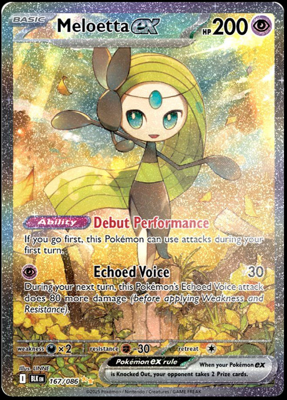 Meloetta ex (167/86) Scarlet and Violet Black Bolt Special Illustration Rare Pokemon Card TCG