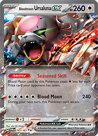 Bloodmoon Ursaluna ex 141/167 SV Twilight Masquerade Double Rare Pokemon Card TCG Near Mint