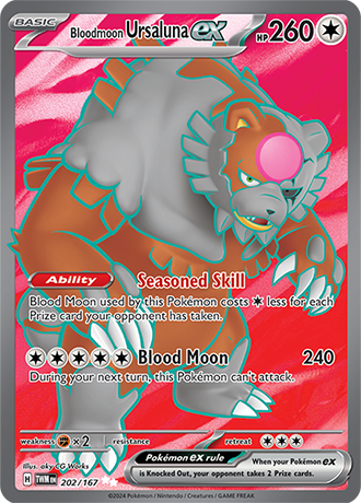Bloodmoon Ursaluna ex 202/167 SV Twilight Masquerade Full Art Ultra Rare Pokemon Card TCG Near Mint