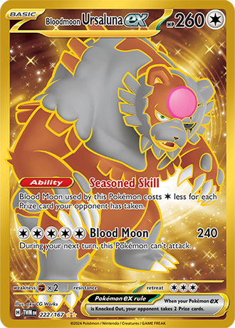 Bloodmoon Ursaluna ex 222/167 SV Twilight Masquerade Hyper Rare Pokemon Card TCG Near Mint