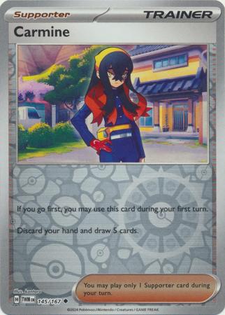 Carmine 145/167 SV Twilight Masquerade Reverse Holo Uncommon Trainer Pokemon Card TCG Near Mint 