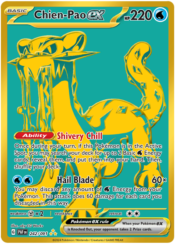Chien-Pao ex 242/091 SV Paldean Fates Hyper Rare Pokemon Card TCG Near Mint