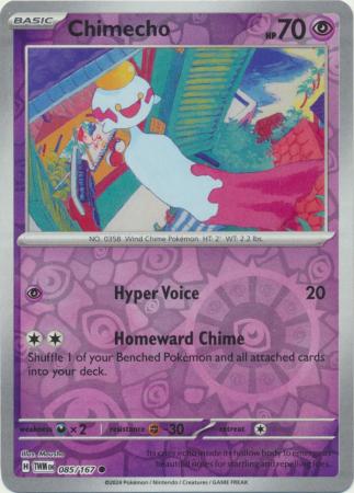 Chimecho 085/167 SV Twilight Masquerade Reverse Holo Common Pokemon Card TCG Near Mint
