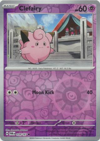 Clefairy 078/167 SV Twilight Masquerade Reverse Holo Common Pokemon Card TCG