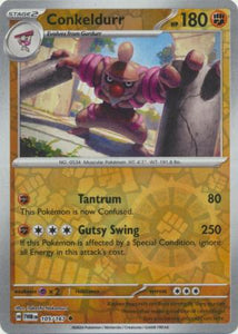 Conkeldurr 105/167 SV Twilight Masquerade Reverse Holo Uncommon Pokemo Kawaii Collector Conkeldurr 105/167 SV Twilight Masquerade Reverse Holo Uncommon Pokemo Kawaii Collector