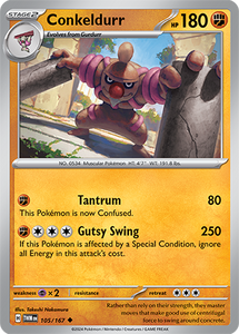 Conkeldurr 105/167 SV Twilight Masquerade Uncommon Pokemon Card TCG Near Mint