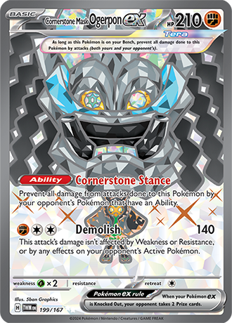 Cornerstone Mask Ogerpon ex 199/167 SV Twilight Masquerade Full Art Ultra Rare Pokemon Card TCG Near Mint