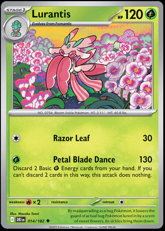 Lurantis (14/182) Scarlet and Violet Destined Rivals Reverse Holo Uncommon Pokemon Card TCG