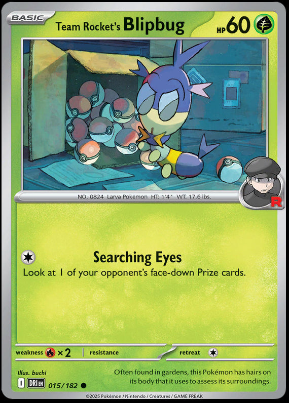 Team Rockets Blipbug (15/182) Scarlet and Violet Destined Rivals Common Pokemon Card TCG