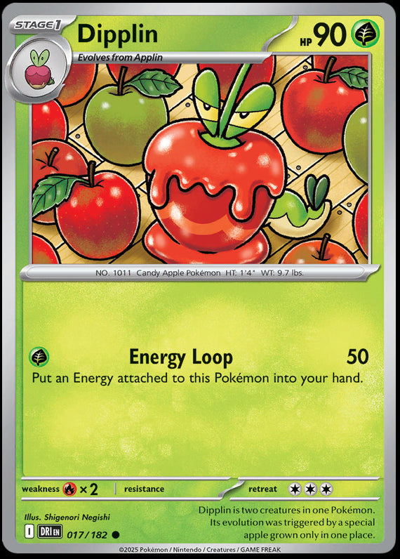 Dipplin (17/182) Scarlet and Violet Destined Rivals Reverse Holo Common Pokemon Card TCG