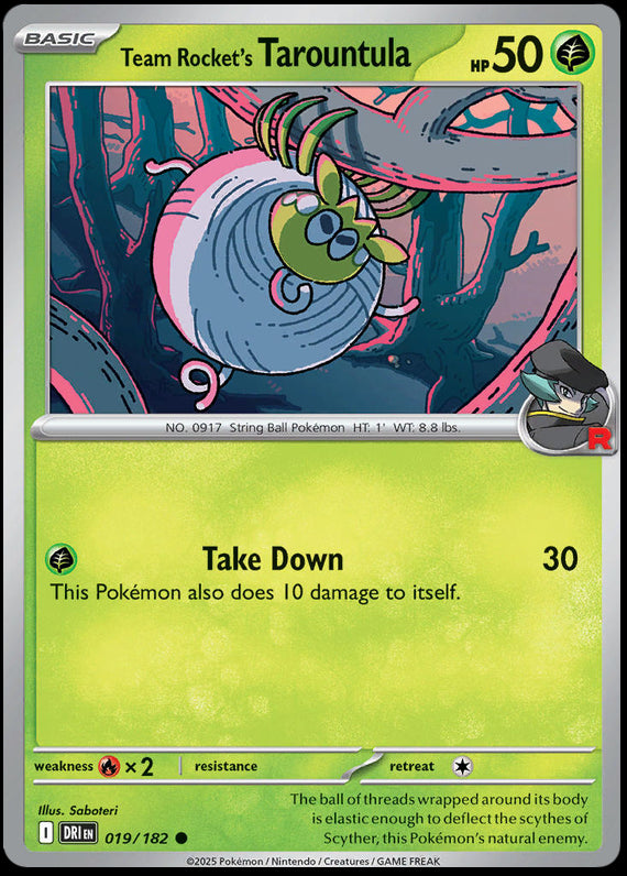 Team Rockets Tarountula (19/182) Scarlet and Violet Destined Rivals Common Pokemon Card TCG
