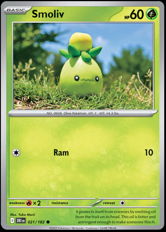 Smoliv (21/182) Scarlet and Violet Destined Rivals Common Pokemon Card TCG