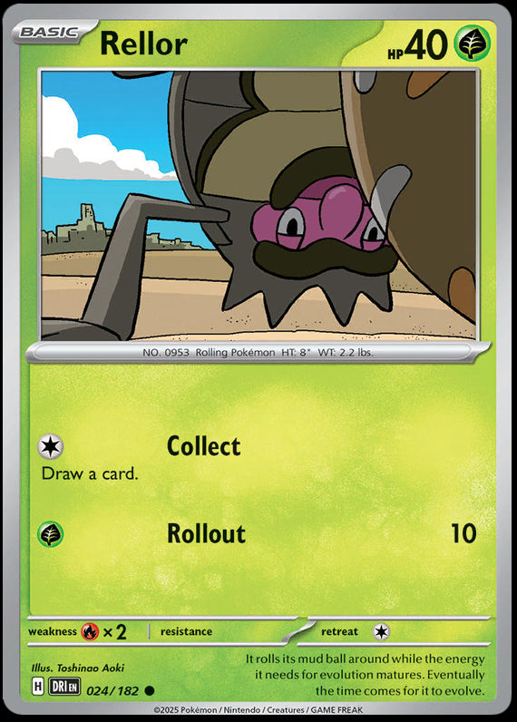 Rellor (24/182) Scarlet and Violet Destined Rivals Reverse Holo Common Pokemon Card TCG