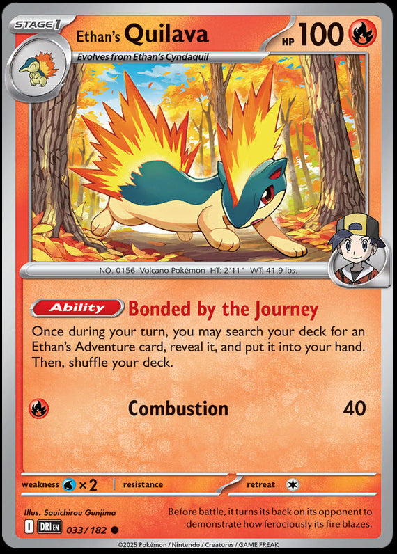 Ethans Quilava (33/182) Scarlet and Violet Destined Rivals Reverse Holo Common Pokemon Card TCG