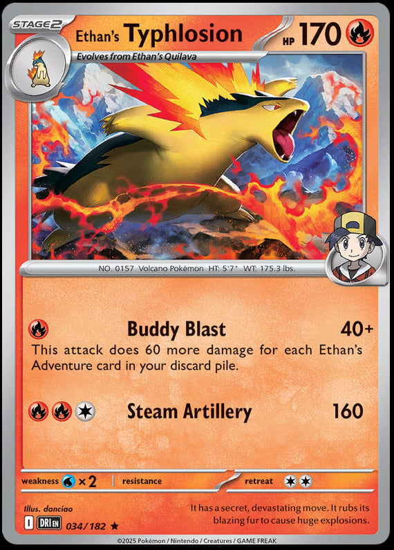 Ethans Typhlosion (34/182) Scarlet and Violet Destined Rivals Reverse Holo Rare Pokemon Card TCG