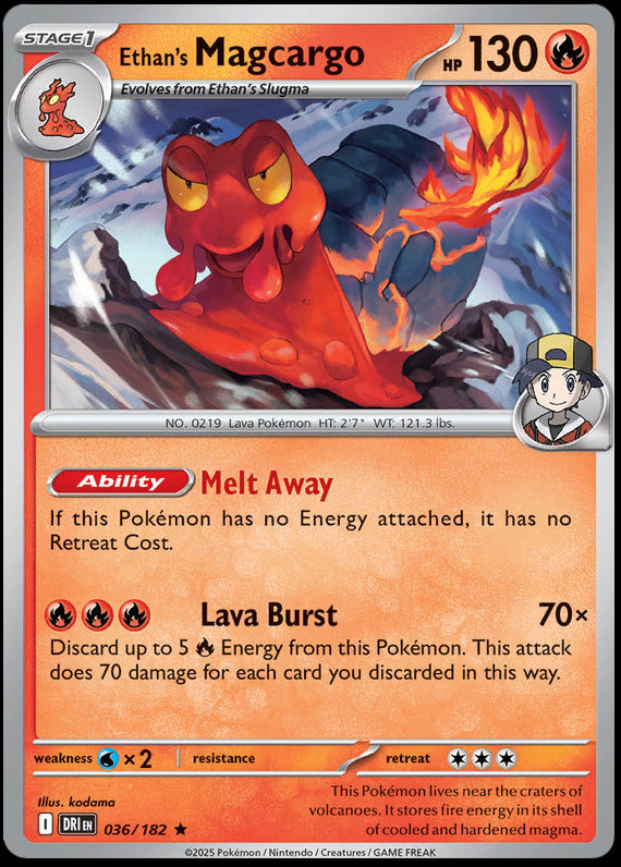 Ethans Magcargo (36/182) Scarlet and Violet Destined Rivals Rare Pokemon Card TCG