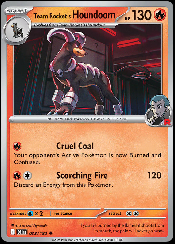 Team Rockets Houndoom (38/182) Scarlet and Violet Destined Rivals Uncommon Pokemon Card TCG
