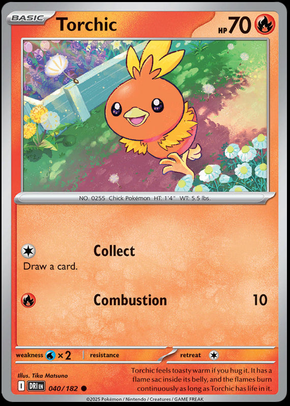 Torchic (40/182) Scarlet and Violet Destined Rivals Common Pokemon Card TCG