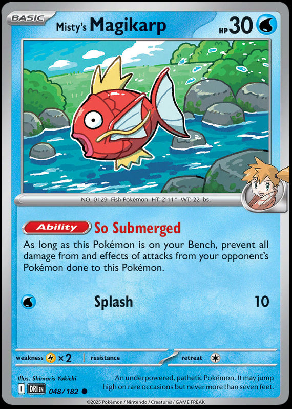 Mistys Magikarp (48/182) Scarlet and Violet Destined Rivals Reverse Holo Common Pokemon Card TCG