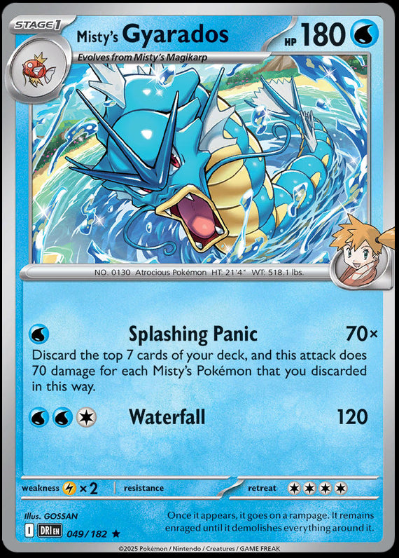 Mistys Gyarados (49/182) Scarlet and Violet Destined Rivals Rare Pokemon Card TCG