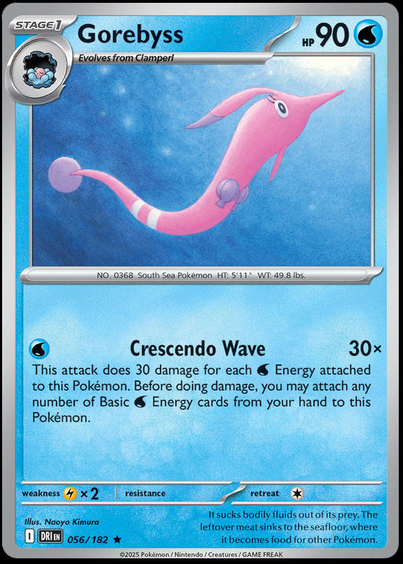 Gorebyss (56/182) Scarlet and Violet Destined Rivals Rare Pokemon Card TCG