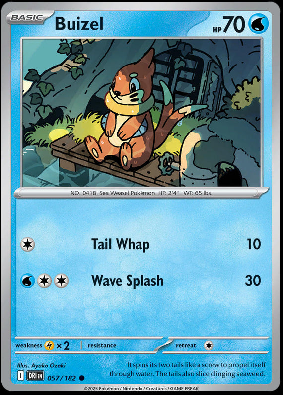 Buizel (57/182) Scarlet and Violet Destined Rivals Common Pokemon Card TCG