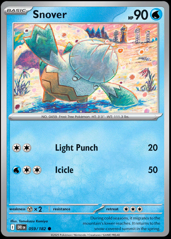 Snover (59/182) Scarlet and Violet Destined Rivals Common Pokemon Card TCG