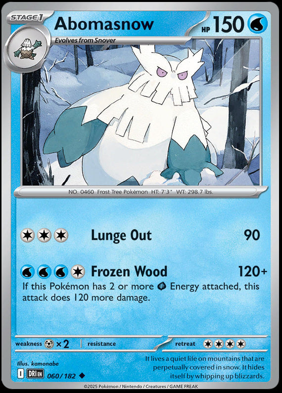Abomasnow (60/182) Scarlet and Violet Destined Rivals Uncommon Pokemon Card TCG