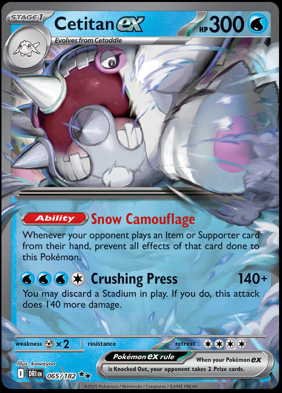 Cetitan ex (65/182) Scarlet and Violet Destined Rivals Double Rare Pokemon Card TCG