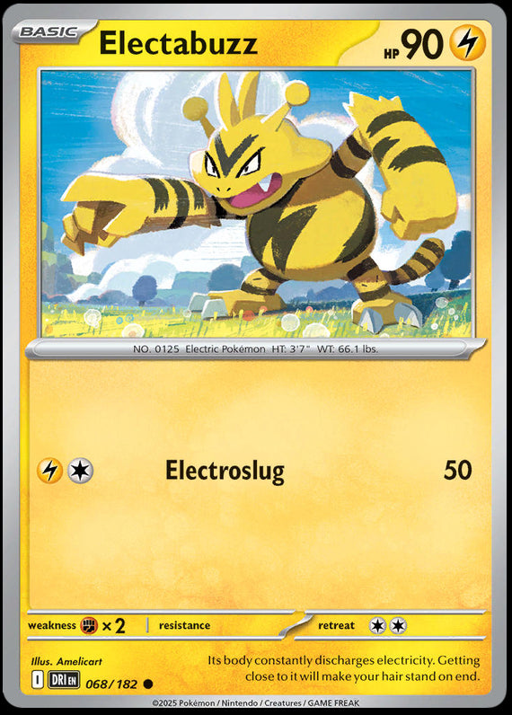 Electabuzz (68/182) Scarlet and Violet Destined Rivals Reverse Holo Common Pokemon Card TCG