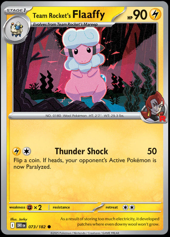 Team Rockets Flaaffy (73/182) Scarlet and Violet Destined Rivals Common Pokemon Card TCG
