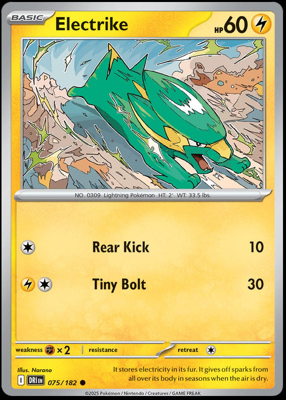Electrike (75/182) Scarlet and Violet Destined Rivals Reverse Holo Common Pokemon Card TCG