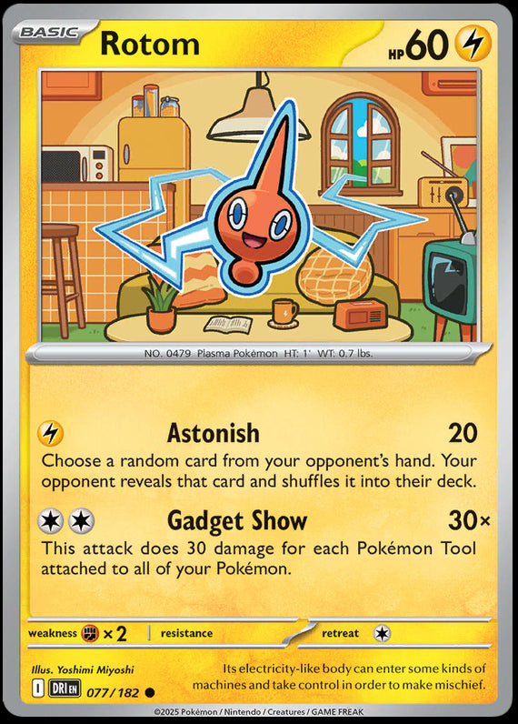 Rotom (77/182) Scarlet and Violet Destined Rivals Reverse Holo Common Pokemon Card TCG