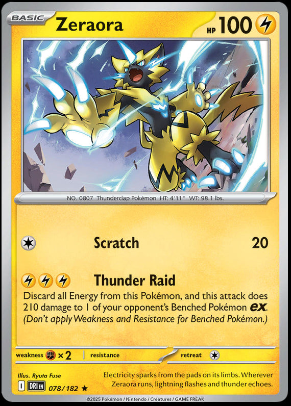 Zeraora (78/182) Scarlet and Violet Destined Rivals Reverse Holo Rare Pokemon Card TCG