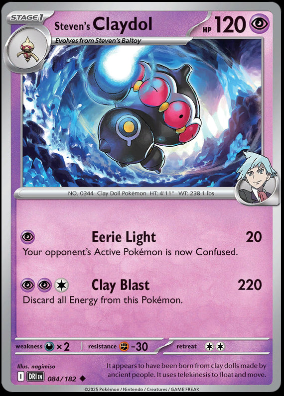 Stevens Claydol (84/182) Scarlet and Violet Destined Rivals Reverse Holo Uncommon Pokemon Card TCG