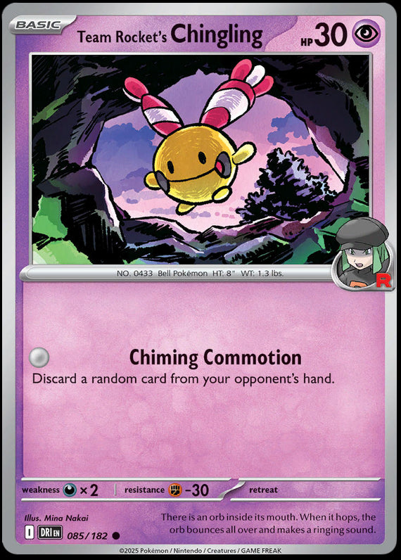 Team Rockets Chingling (85/182) Scarlet and Violet Destined Rivals Common Pokemon Card TCG