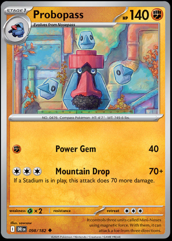 Probopass (98/182) Scarlet and Violet Destined Rivals Reverse Holo Uncommon Pokemon Card TCG