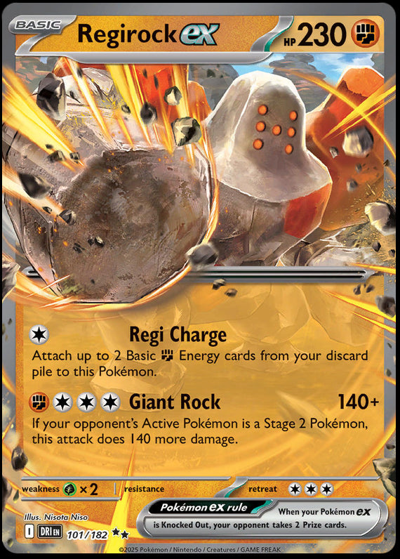 Regirock ex (101/182) Scarlet and Violet Destined Rivals Double Rare Pokemon Card TCG