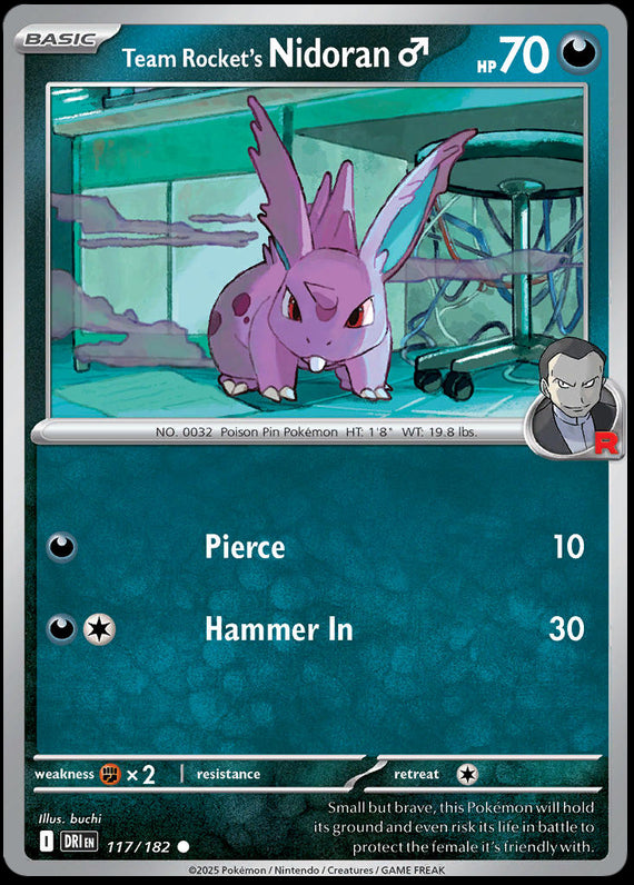 Team Rockets Nidoran♂ (117/182) Scarlet and Violet Destined Rivals Common Pokemon Card TCG