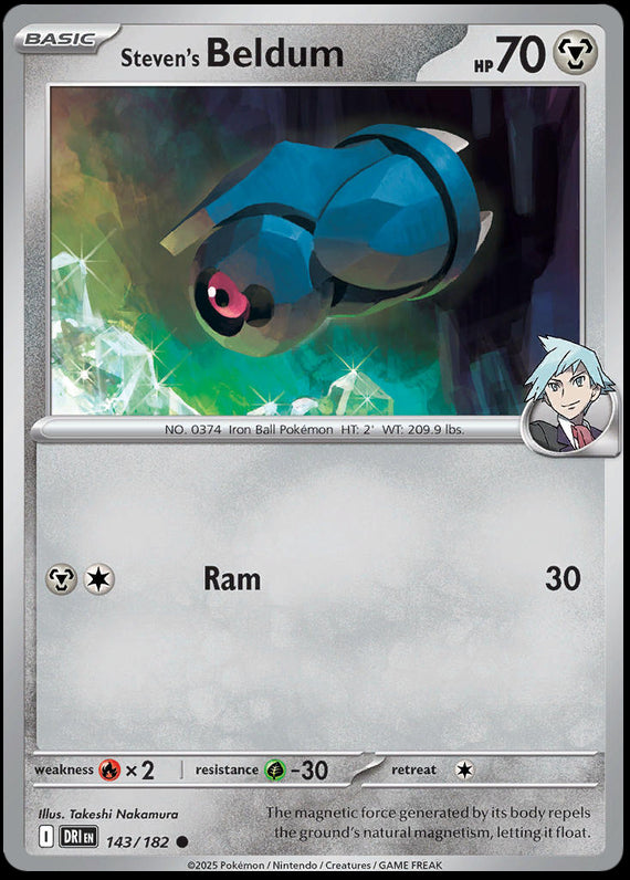 Stevens Beldum (143/182) Scarlet and Violet Destined Rivals Common Pokemon Card TCG