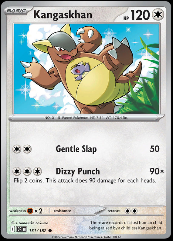 Kangaskhan (151/182) Scarlet and Violet Destined Rivals Reverse Holo Common Pokemon Card TCG