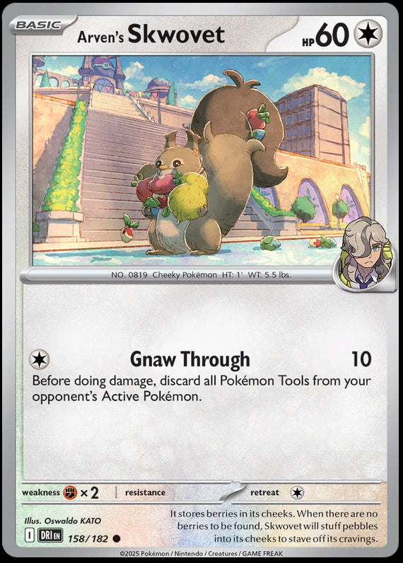 Arvens Skwovet (158/182) Scarlet and Violet Destined Rivals Common Pokemon Card TCG