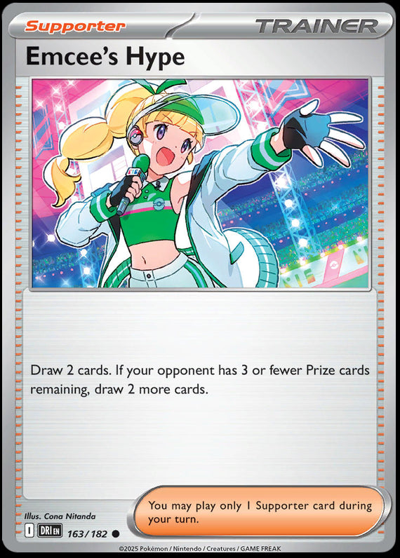 Emcees Hype (163/182) Scarlet and Violet Destined Rivals Reverse Holo Common Pokemon Card TCG