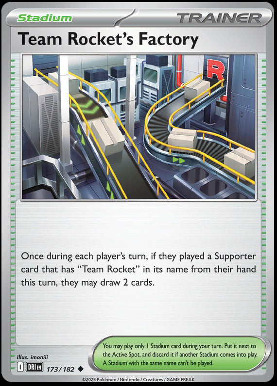 Team Rockets Factory (173/182) Scarlet and Violet Destined Rivals Reverse Holo Uncommon Pokemon Card TCG