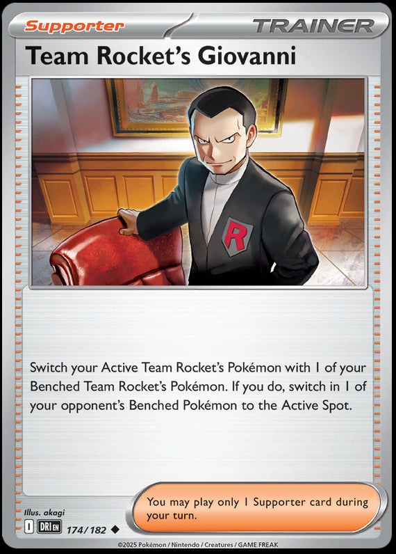 Team Rockets Giovanni (174/182) Scarlet and Violet Destined Rivals Uncommon Pokemon Card TCG