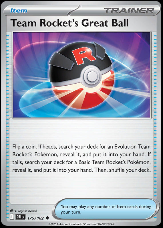 Team Rockets Great Ball (175/182) Scarlet and Violet Destined Rivals Uncommon Pokemon Card TCG