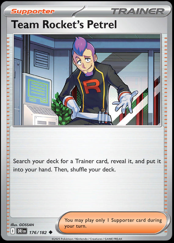 Team Rockets Petrel (176/182) Scarlet and Violet Destined Rivals Uncommon Pokemon Card TCG