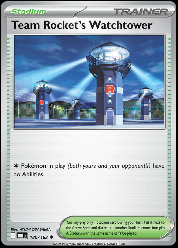 Team Rockets Watchtower (180/182) Scarlet and Violet Destined Rivals Uncommon Pokemon Card TCG
