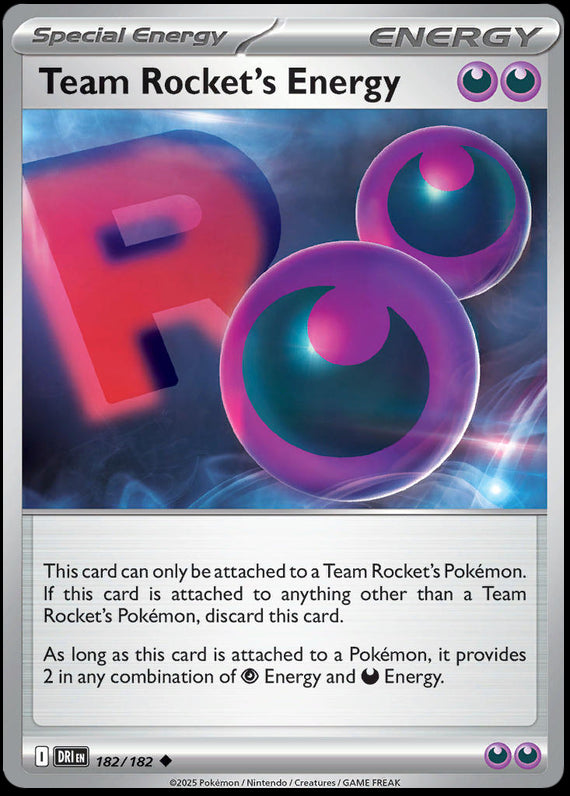 Team Rockets Energy (182/182) Scarlet and Violet Destined Rivals Reverse Holo Uncommon Pokemon Card TCG