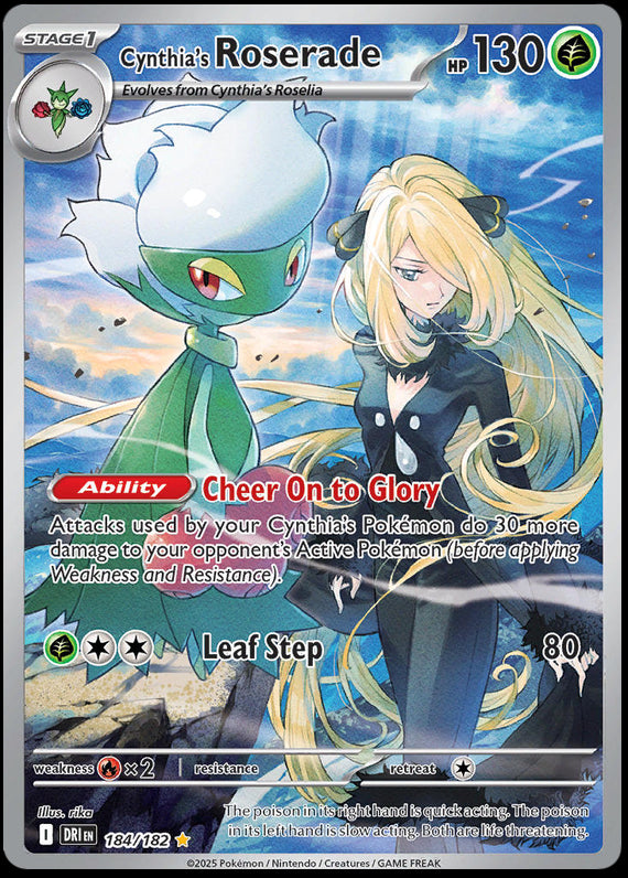 Cynthias Roserade (184/182) Scarlet and Violet Destined Rivals Illustration Rare Pokemon Card TCG